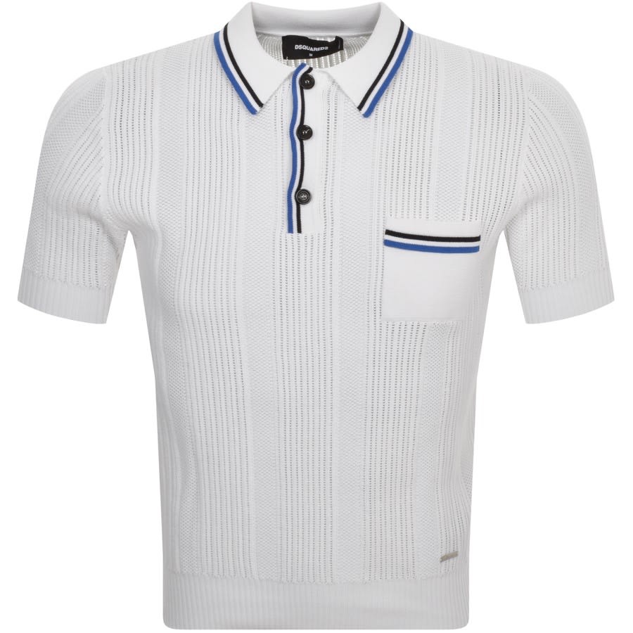 DSQUARED2 Knit Polo T Shirt White | Mainline Menswear