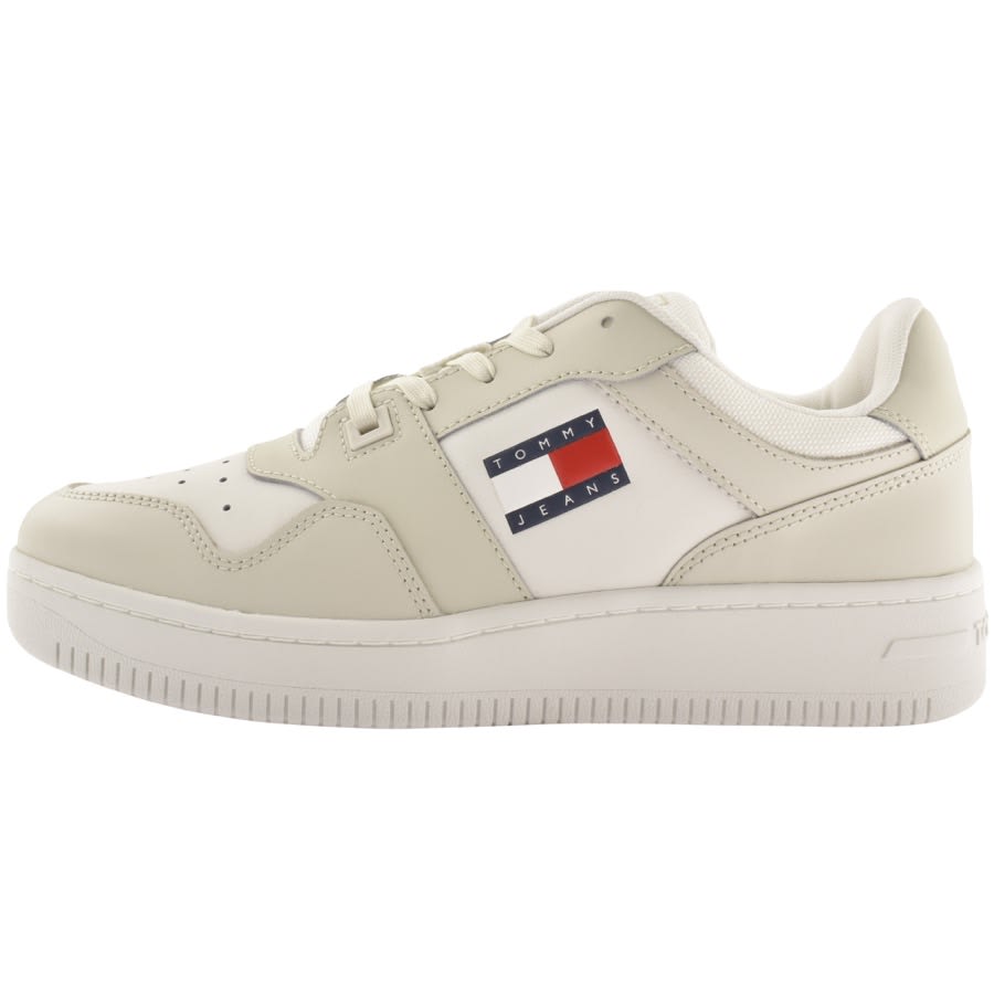 Tommy Jeans Leather Basket Trainers White