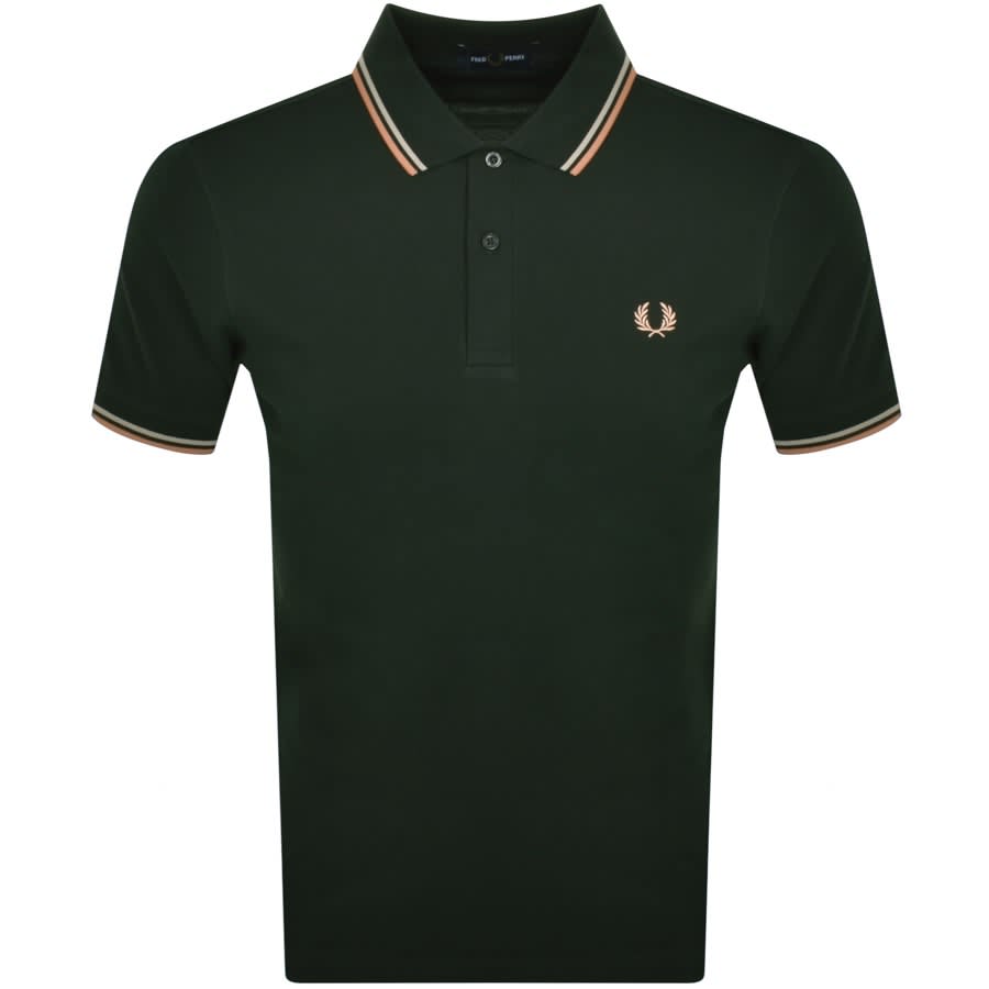 Fred Perry Twin Tipped Polo T Shirt Green | Mainline Menswear