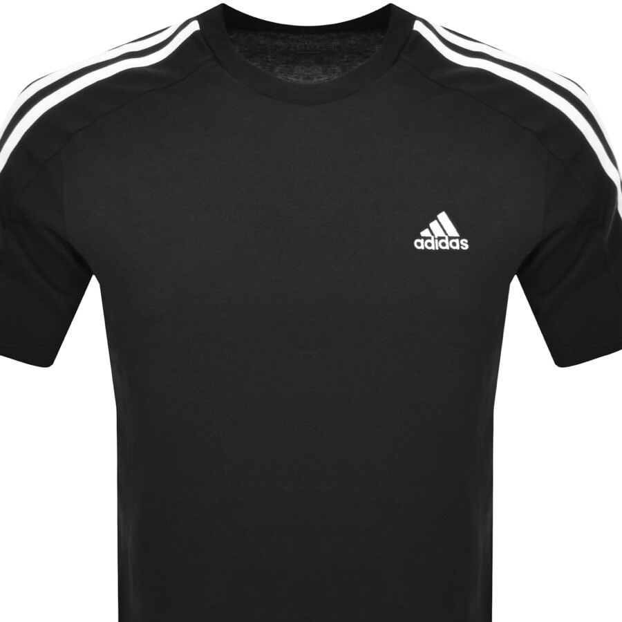 white adidas shirt with black stripes