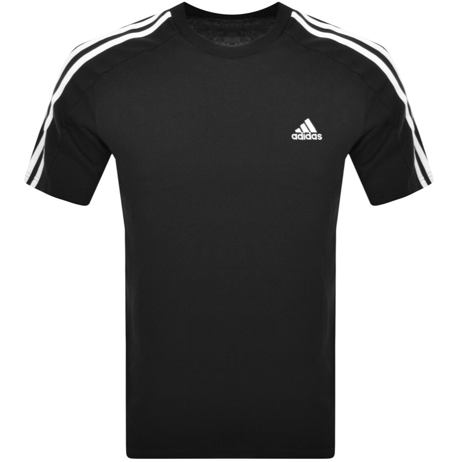 adidas 3 Stripe T Shirt Black  Mainline Menswear United States