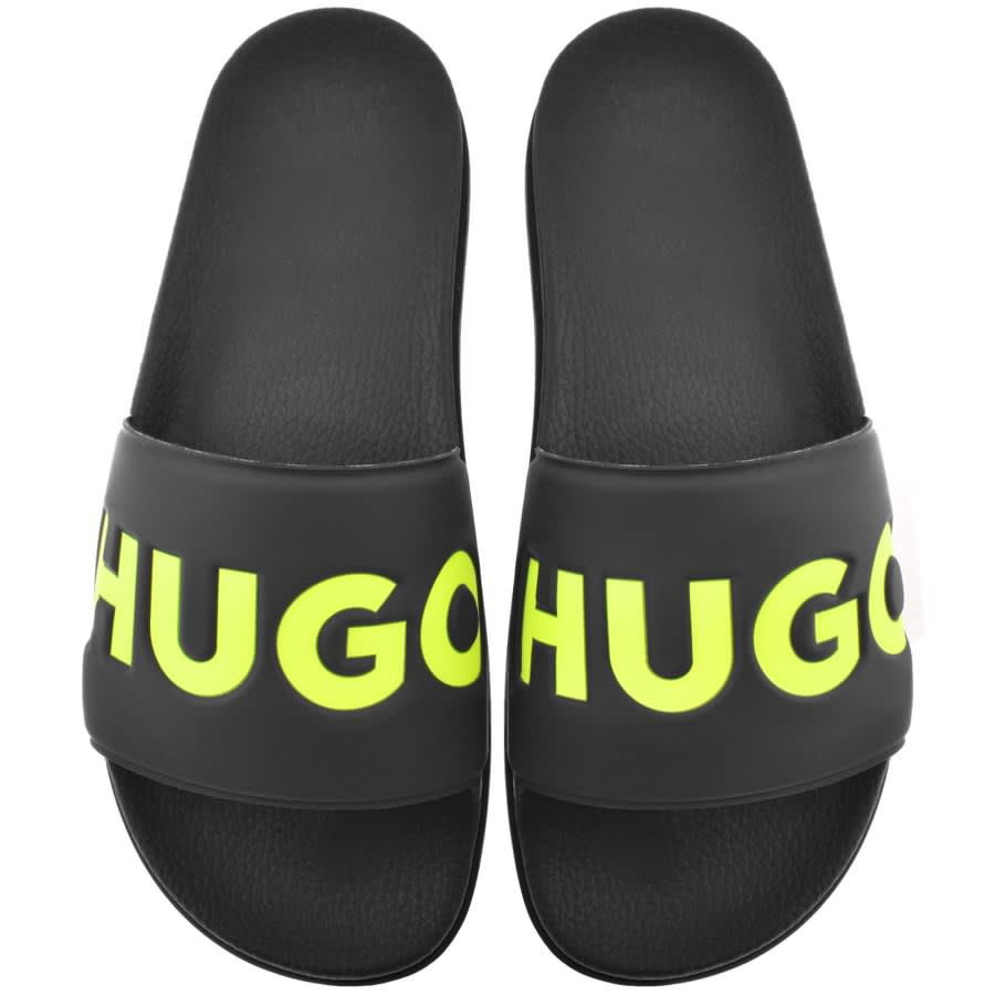 Black and gold hugo boss sliders outlet