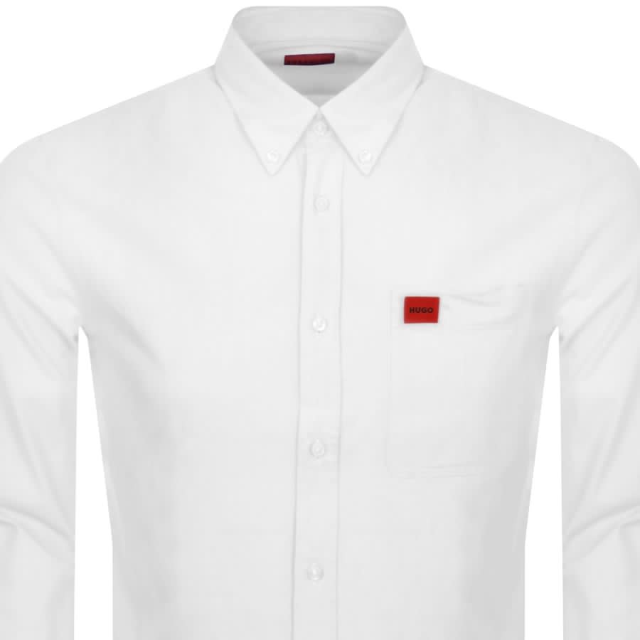 HUGO Long Sleeved Evito Shirt White Mainline Menswear United States