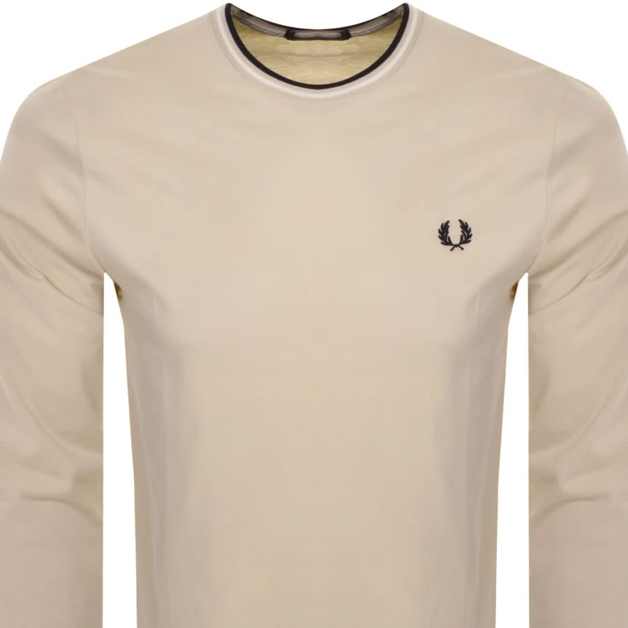 Fred Perry Twin Tipped Long Sleeved T Shirt Beige