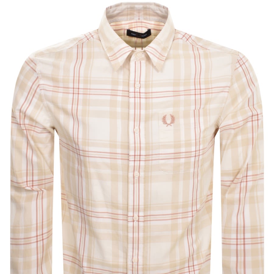 Fred Perry Long Sleeved Tartan Shirt CreamFred Perry Long Sleeved Tartan Shirt Cream Male XX Large