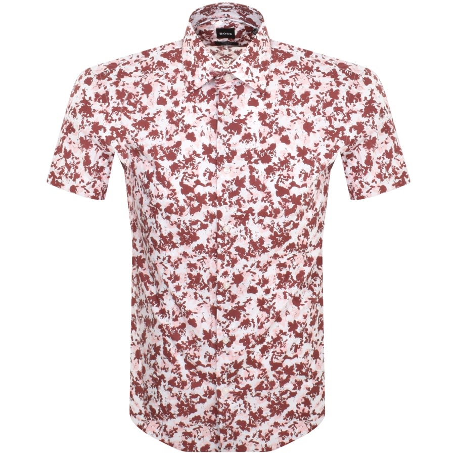 BOSS H Joe Kent Short Sleeved Shirt Brown | Mainline Menswear