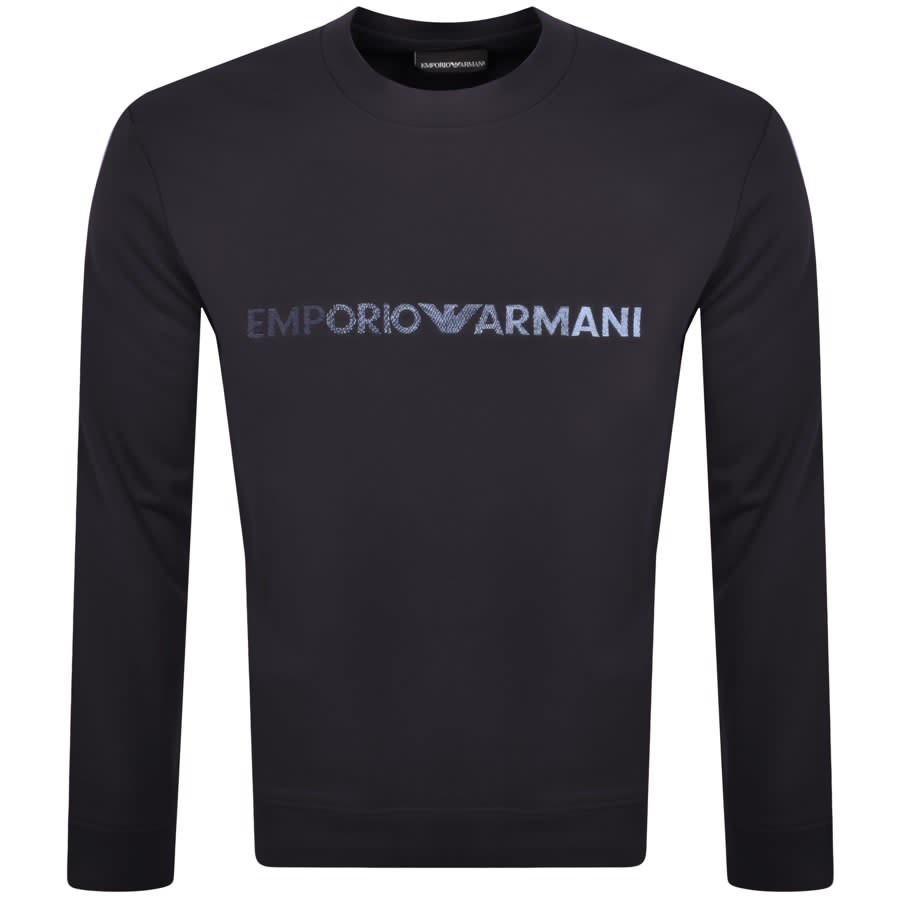 Emporio Armani Crew Neck Logo Sweatshirt Navy