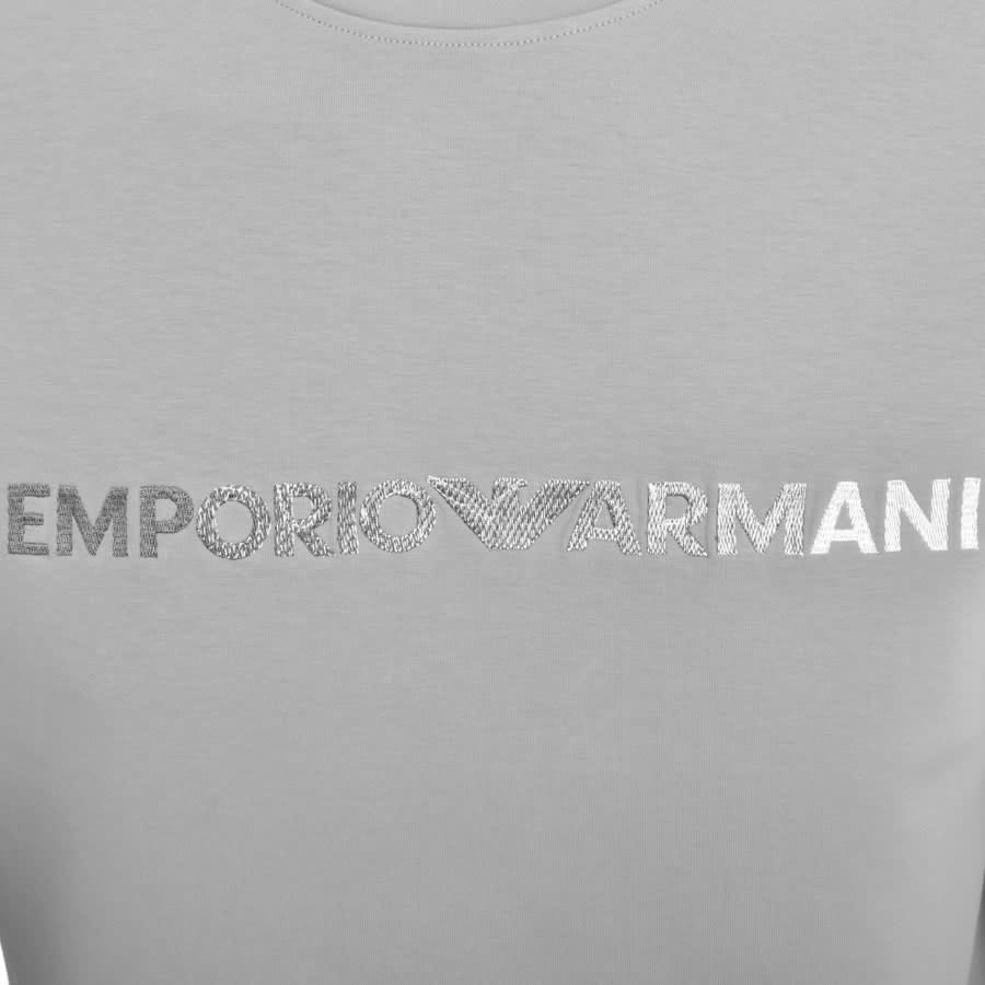 Emporio armani crew neck outlet logo sweatshirt grey