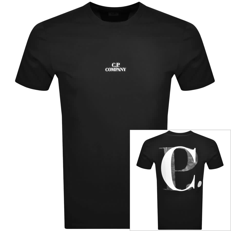 CP Company Jersey Logo T Shirt Black