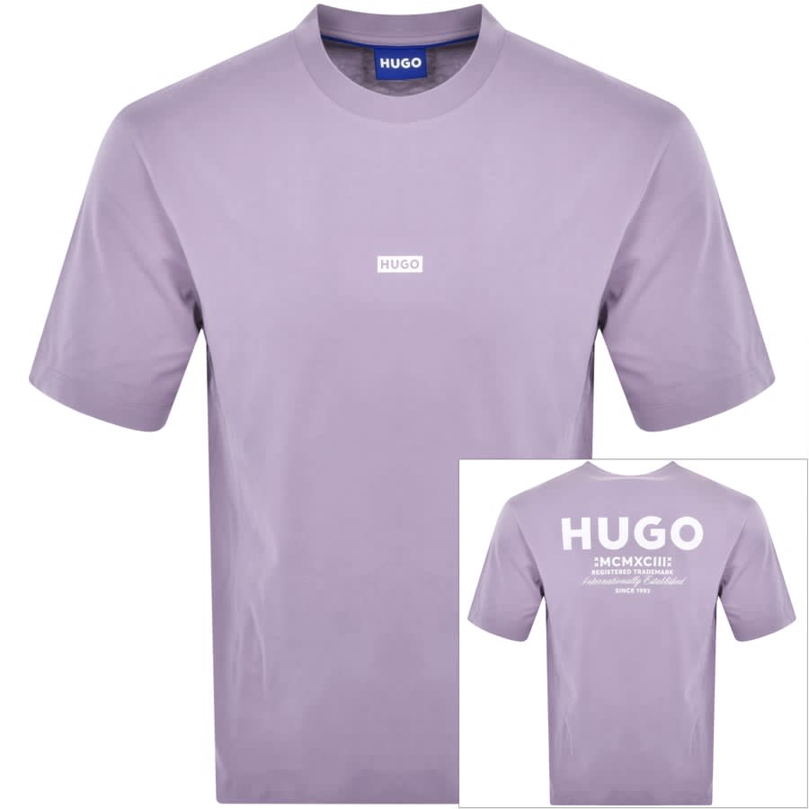 HUGO Blue Nalono T Shirt Purple