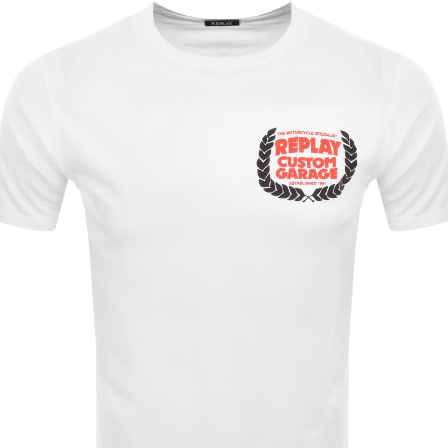 Replay Logo T Shirt White Mainline Menswear Denmark