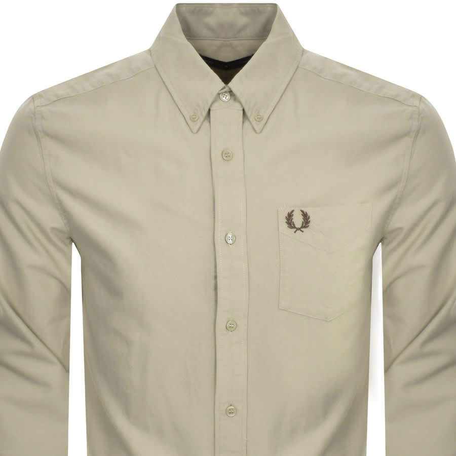 Fred Perry Oxford Long Sleeved Shirt Grey