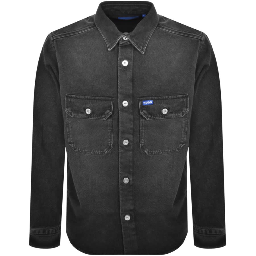 HUGO Blue Ebolt Denim Overshirt Grey