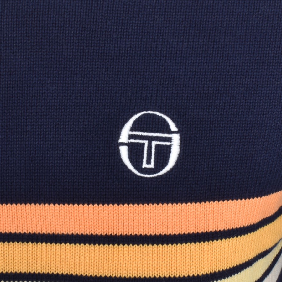 Sergio Tacchini Crew Neck Knit Jumper Navy Mainline Menswear Canada