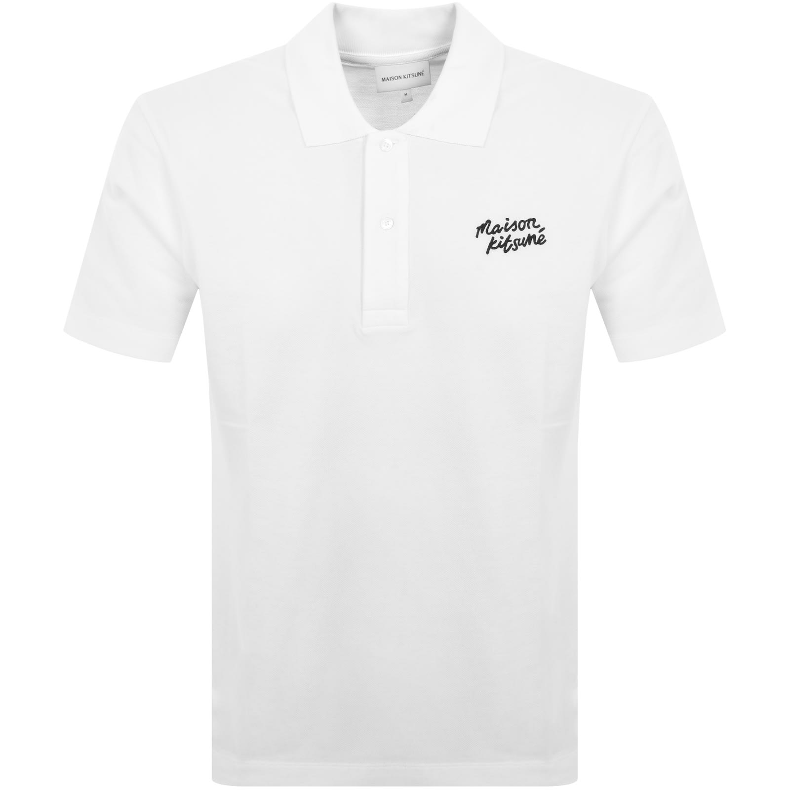 Maison Kitsune Handwriting Polo T Shirt White | Mainline Menswear United  States