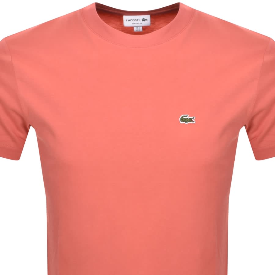 Mens pink lacoste t shirt clearance
