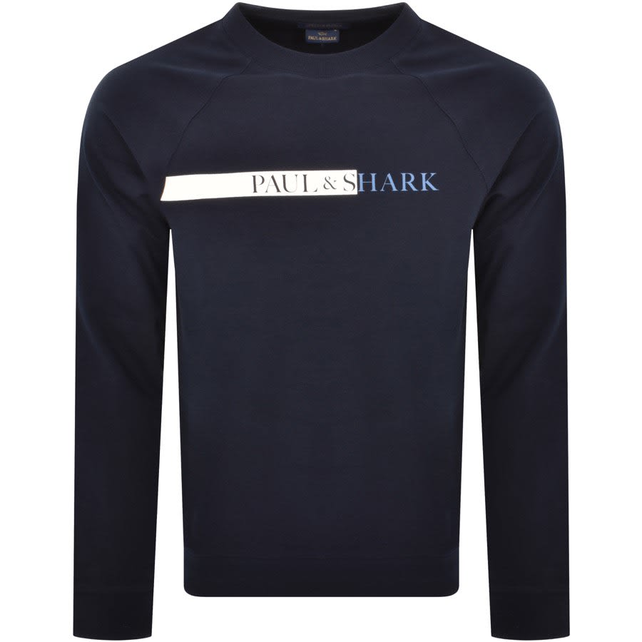 Paul And Shark Logo Sweatshirt Navy Mainline Menswear
