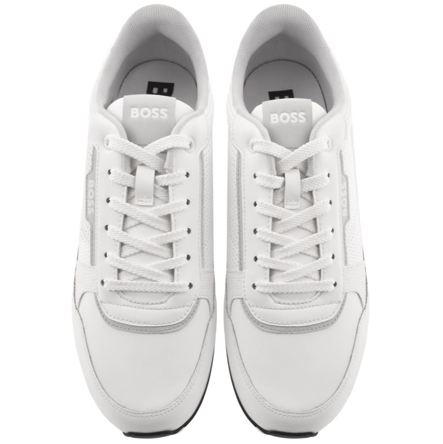 Boss white trainers sale clearance