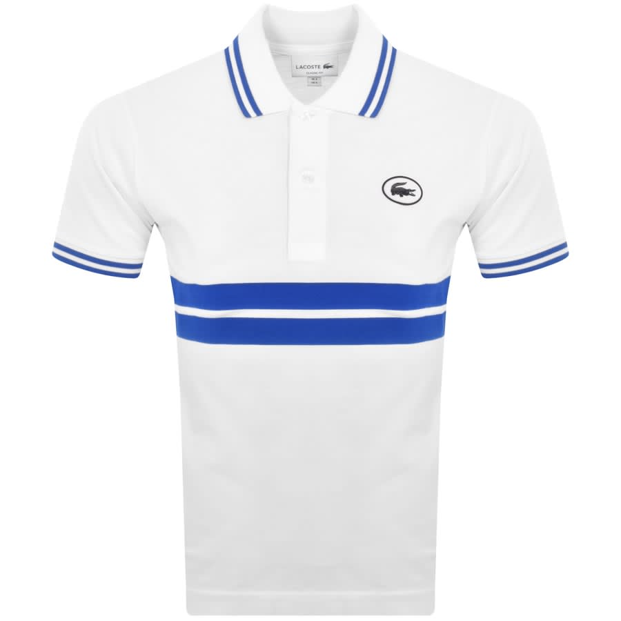 Polo shirt white and blue outlet