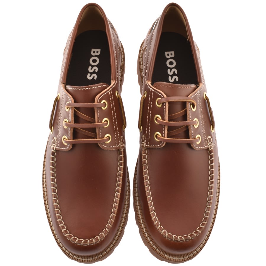 BOSS Tirian Boat Shoe Brown