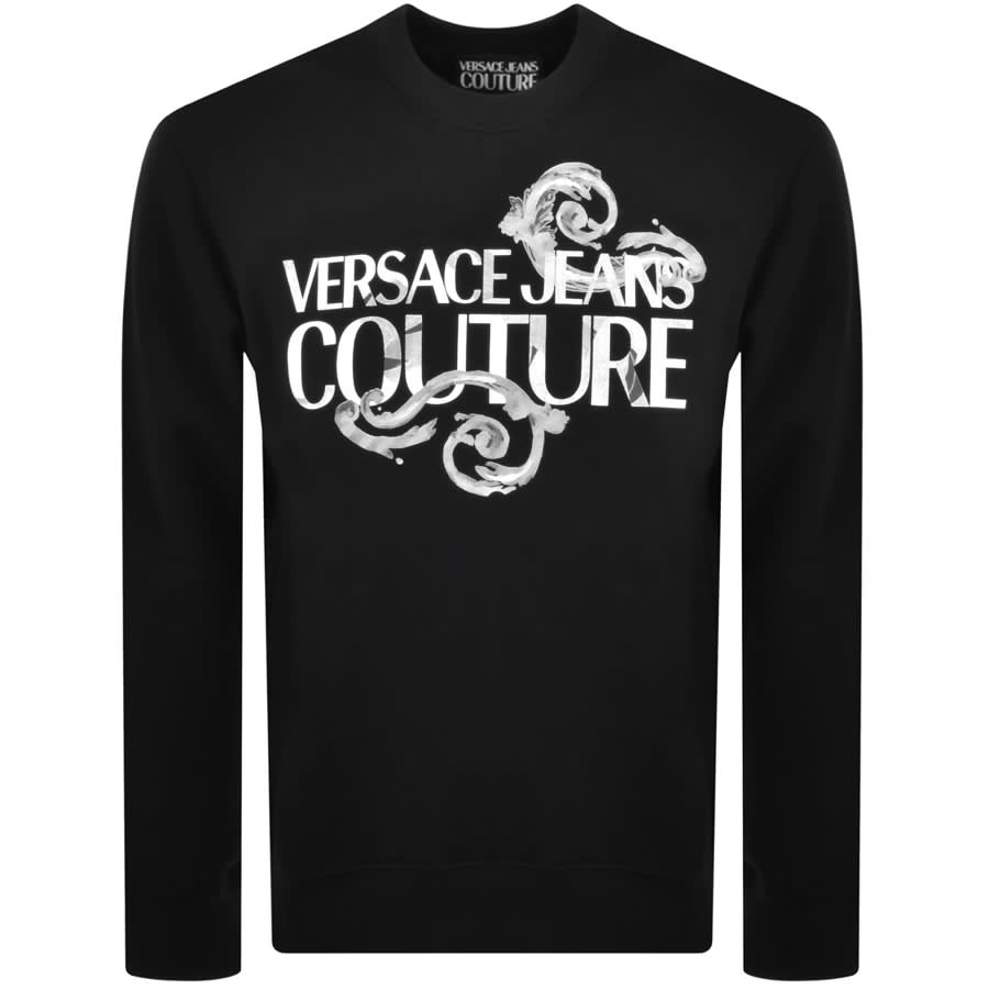 Versace jeans crew neck logo sweatshirt black sales