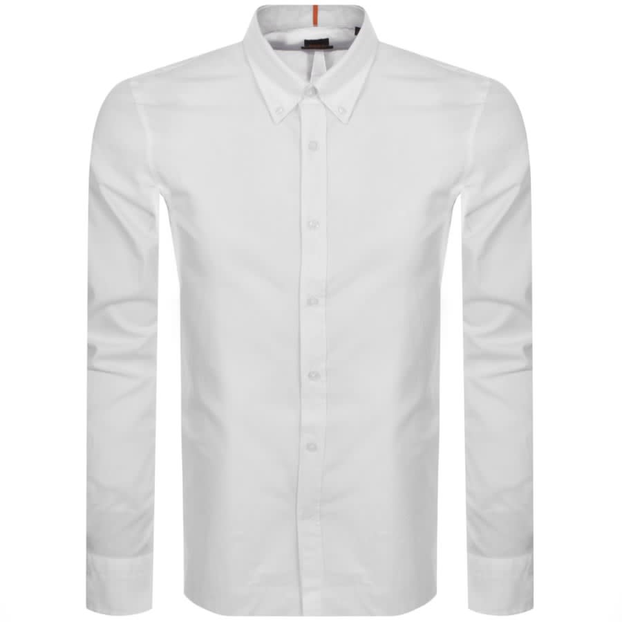 Mens white cheap shirt hugo boss
