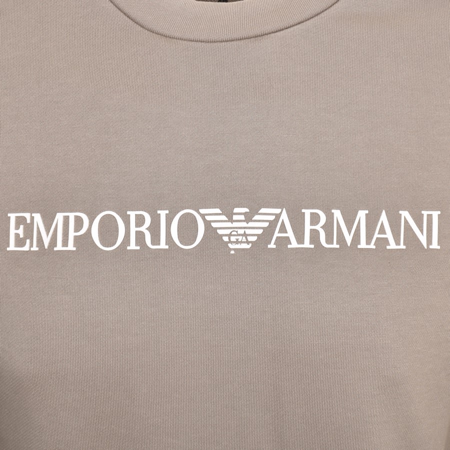 Emporio armani crew neck outlet logo sweatshirt grey