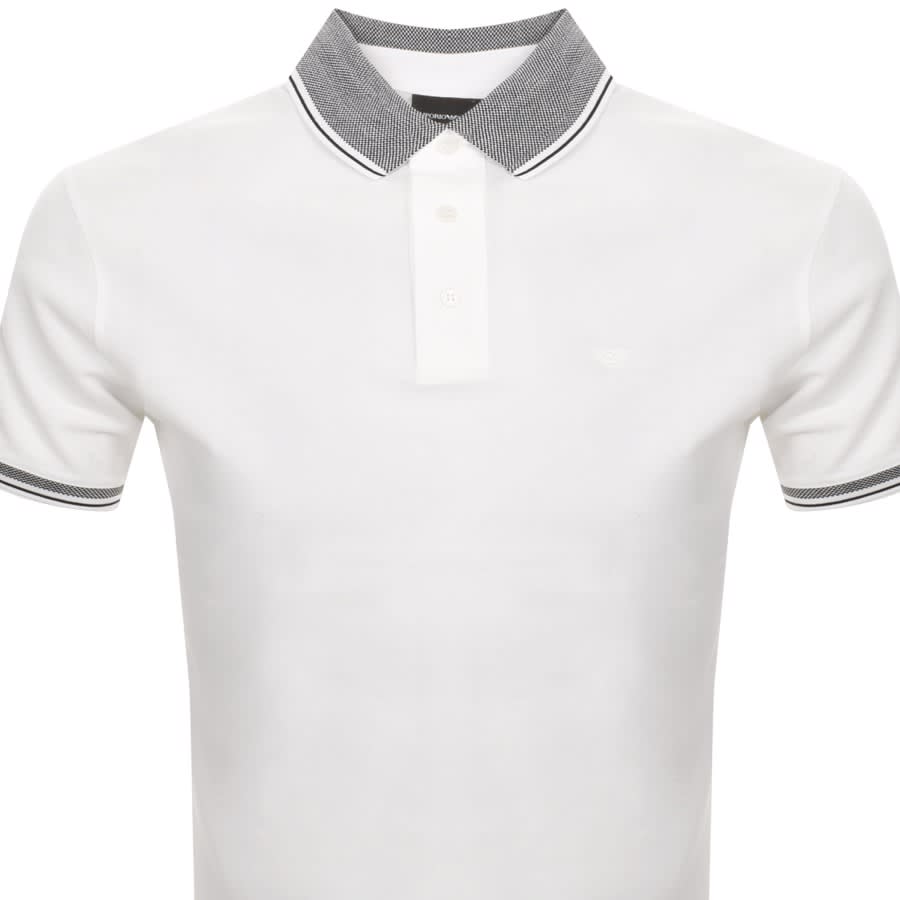 Mens white armani polo shirts clearance