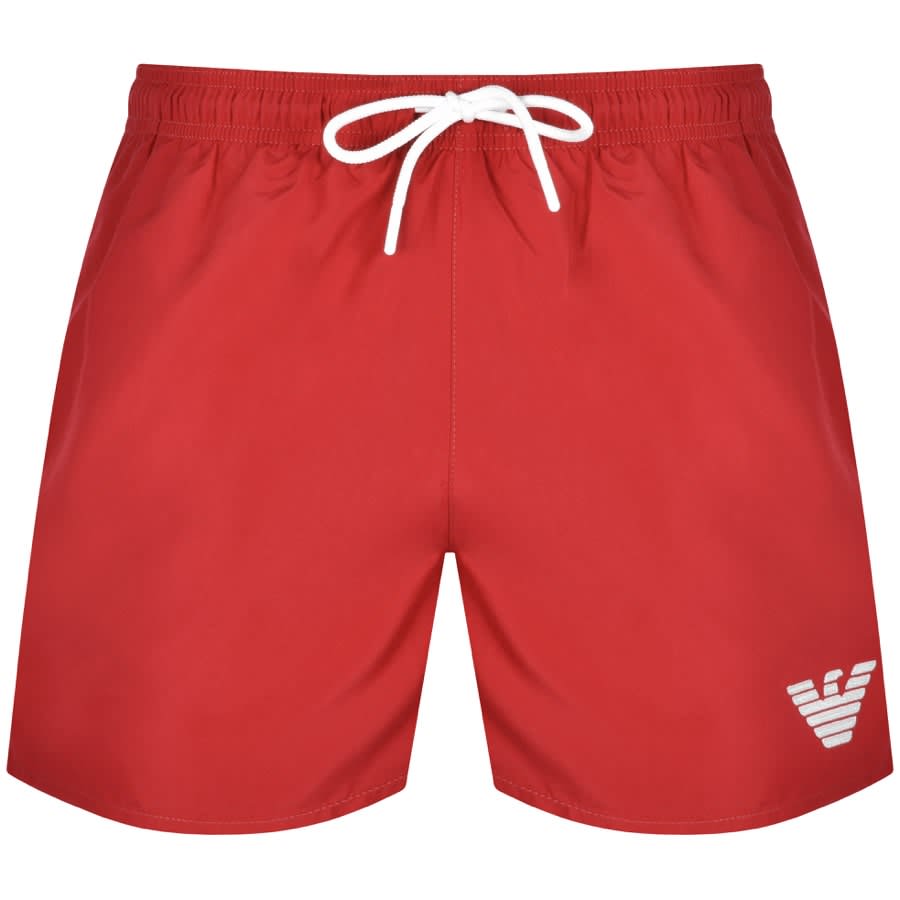 Emporio Armani Logo Swim Shorts Red