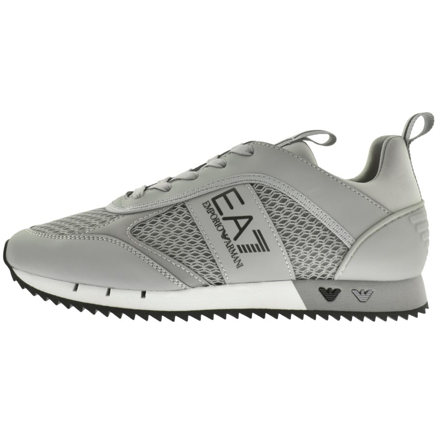 Mens Ea7 Emporio Armani grey Suede Logo Low-Top Sneakers