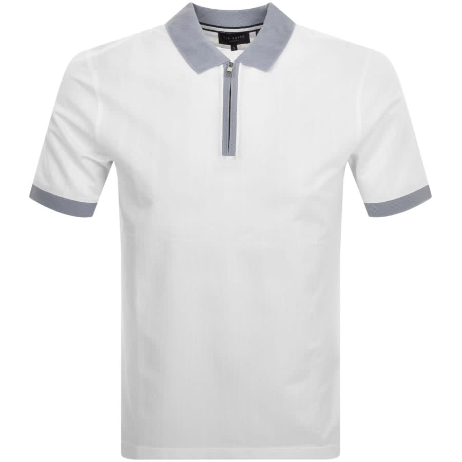 Ted Baker Arnival Textured Polo T Shirt White Mainline Menswear United States