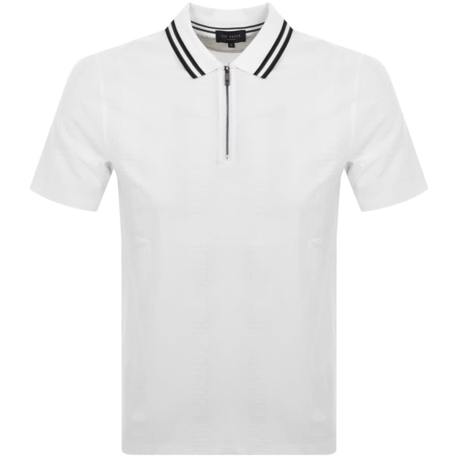 Ted Baker Orbite Jacquard Polo T Shirt White male 6 XXL