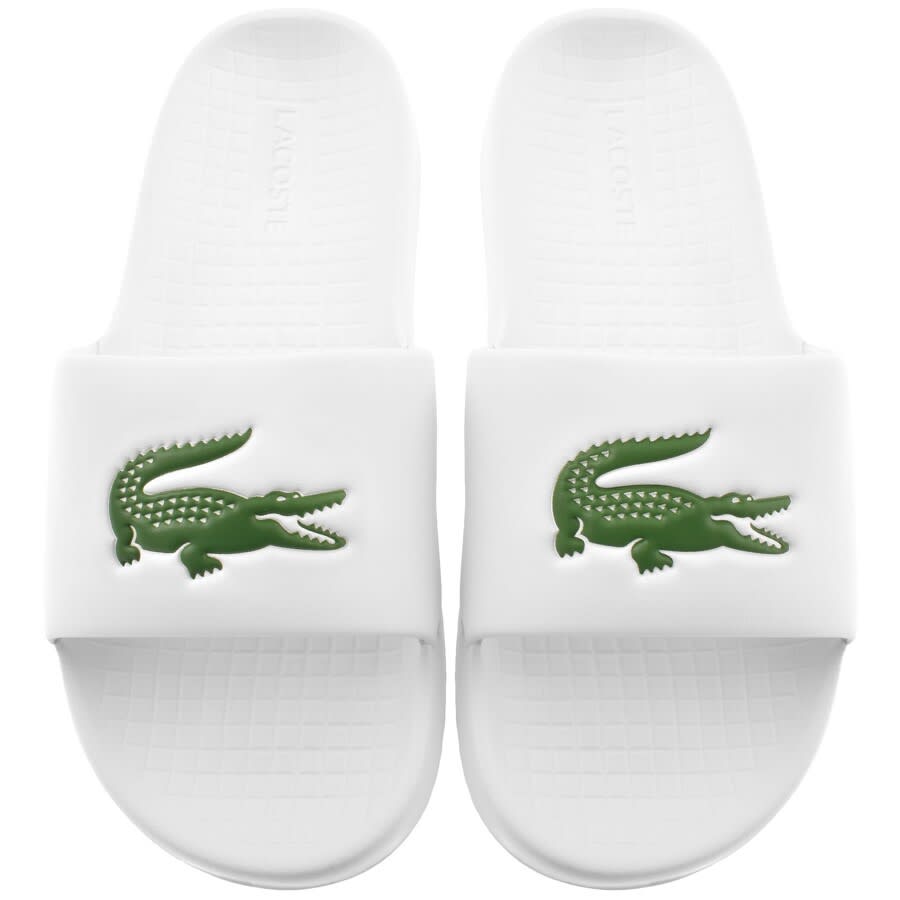 Lacoste white sliders clearance