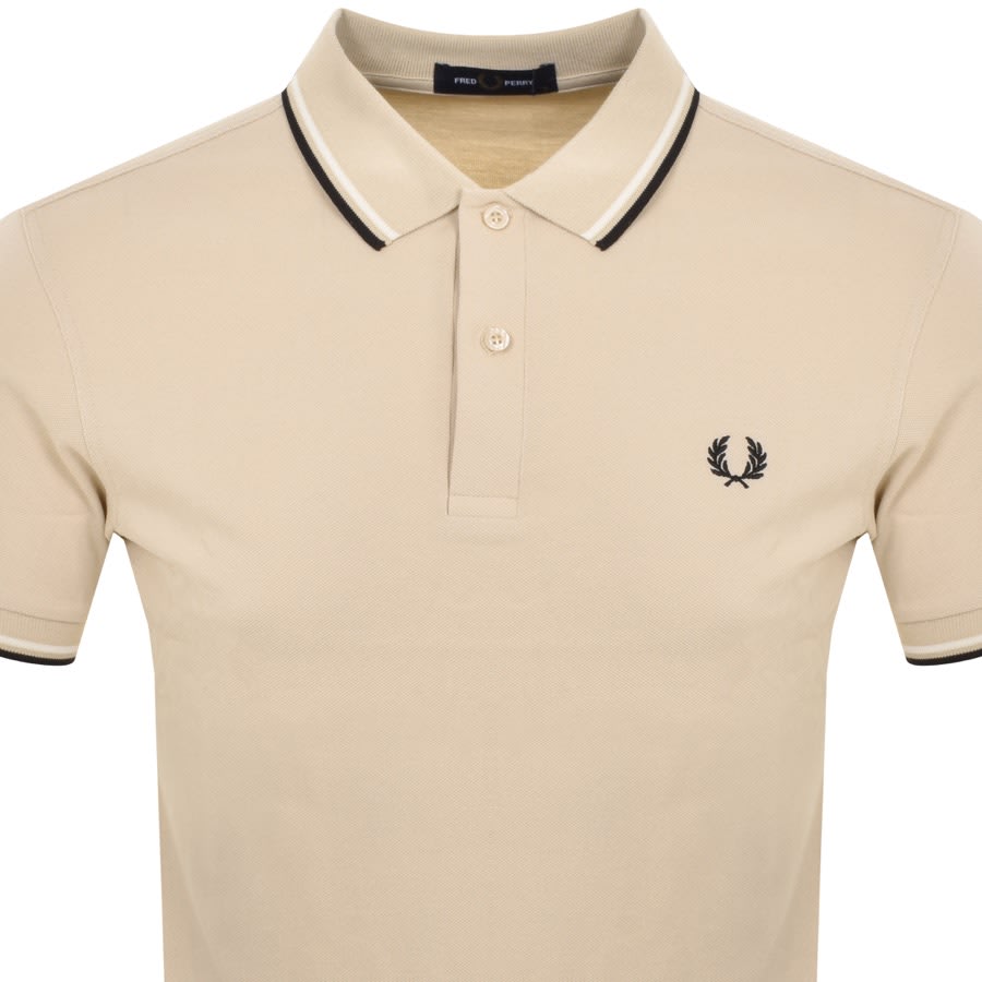 Fred Perry Twin Tipped Polo T Shirt Beige Mainline Menswear Ireland