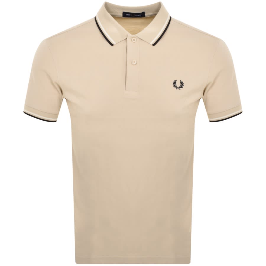 Fred Perry Twin Tipped Polo T Shirt Beige