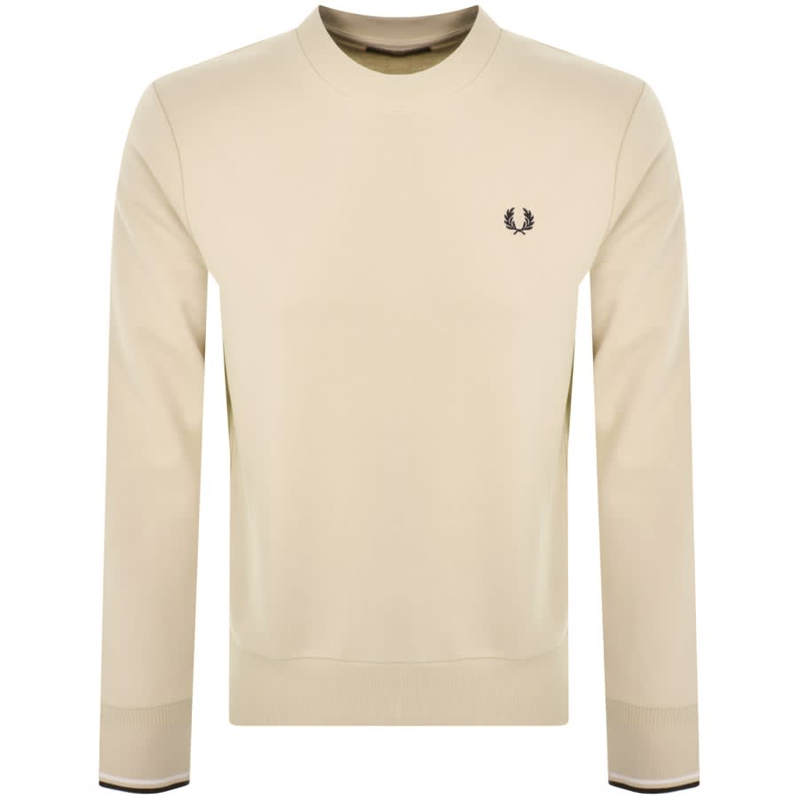 Fred Perry Crew Neck Sweatshirt Beige Mainline Menswear