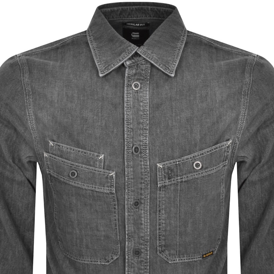 G Star Raw Nimes Regular Long Sleeved Shirt Grey