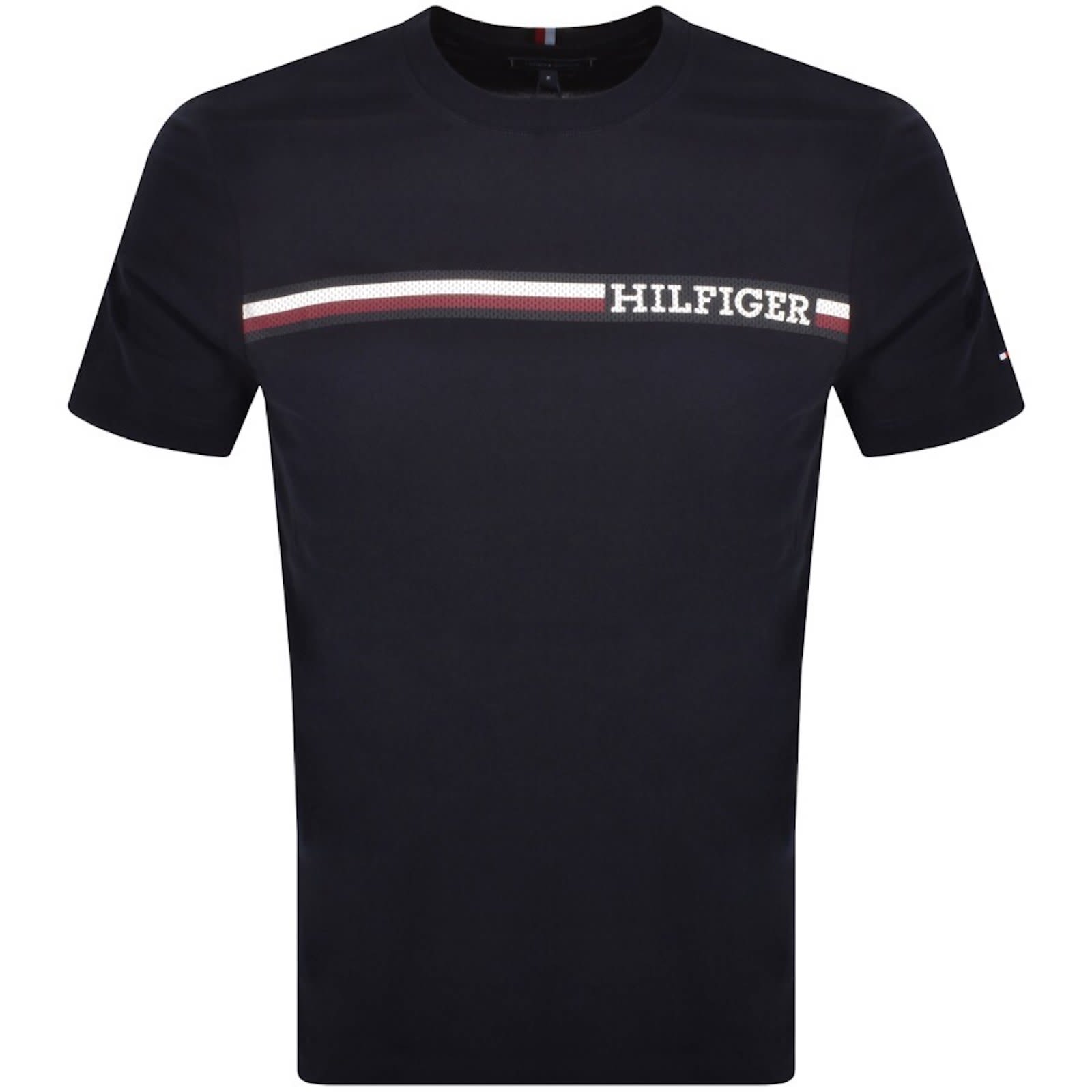 Tommy hilfiger stripe logo t shirt on sale