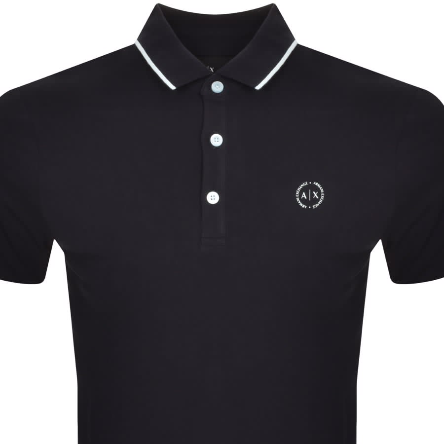 Armani Exchange Logo Polo T Shirt Navy