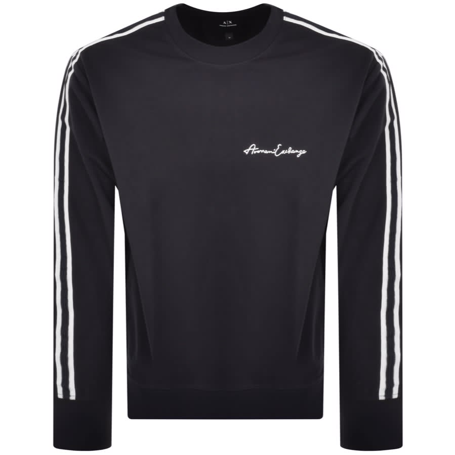 Armani Exchange Crew Neck Logo Sweatshirt Navy | Mainline