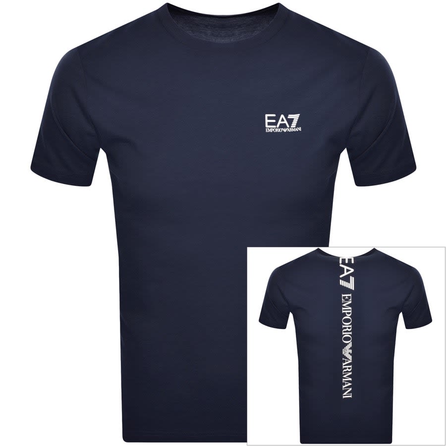 EA7 Emporio Armani Logo T Shirt Navy Mainline Menswear United States