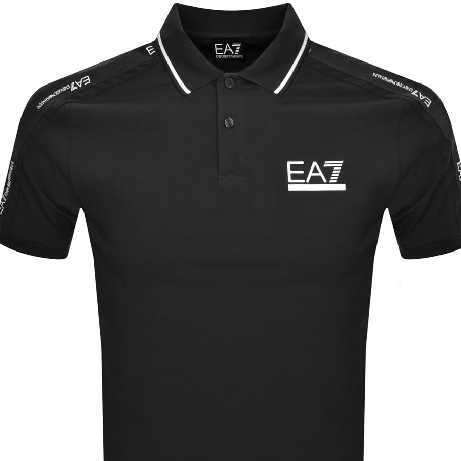 EA7 Emporio Armani Tipped Polo T Shirt Black