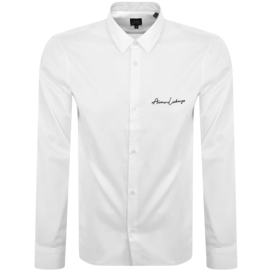 Emporio Armani pleat-detailing long-sleeve shirt - White
