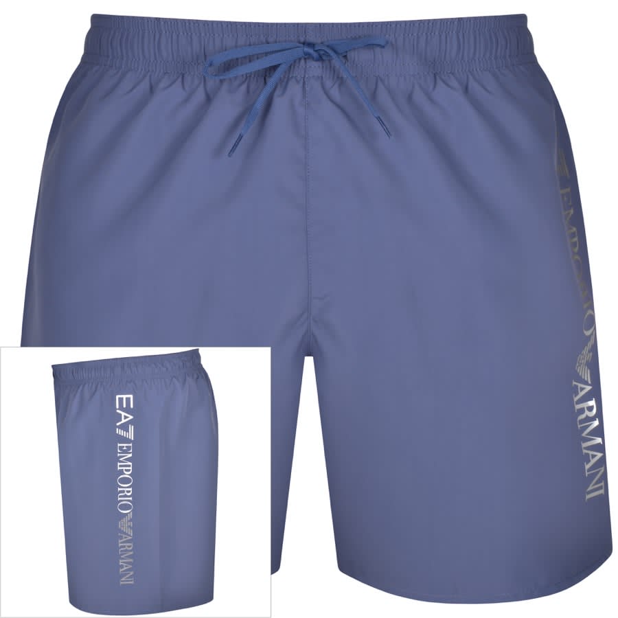 EA7 Emporio Armani Logo Swim Shorts Blue Mainline Menswear United States