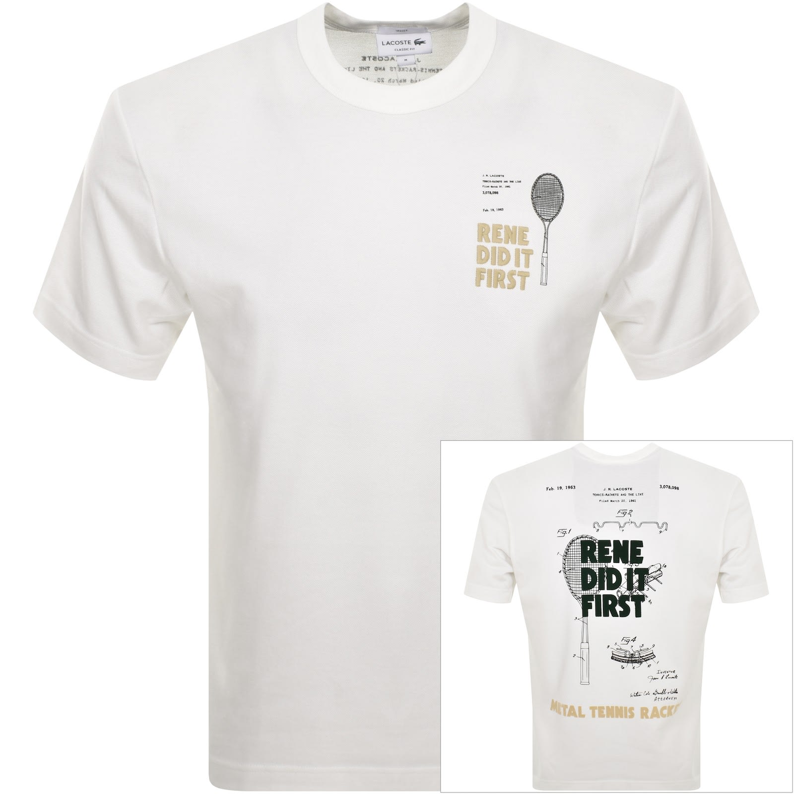 Lacoste Crew Neck Tennis Logo T Shirt White Mainline Menswear Denmark