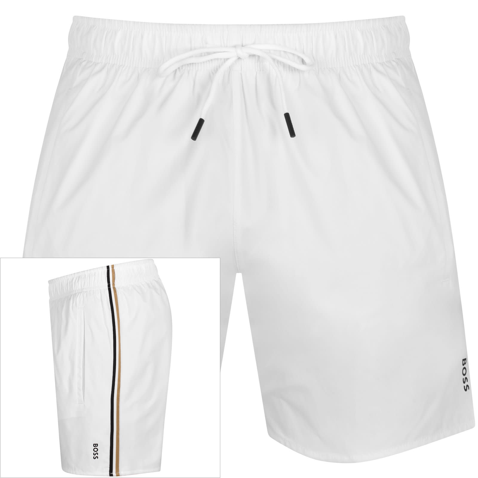 Short De Bain BOSS Iconic - Taille M - Élastomultiester, Doublé, Rayures Emblématiques