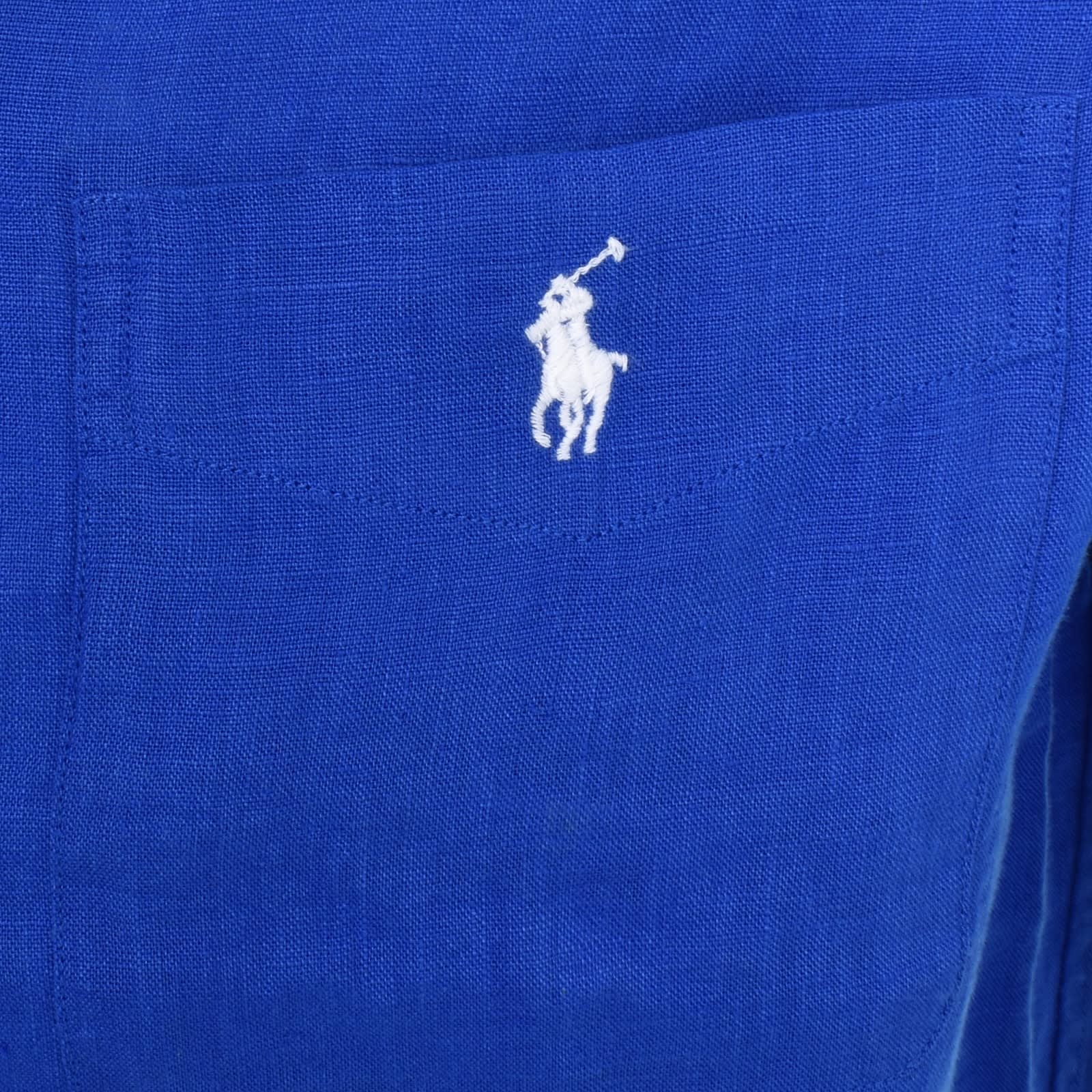 Ralph Lauren Short Sleeve Linen Shirt Blue Mainline Menswear Canada