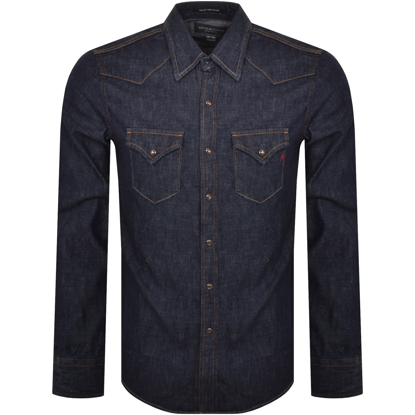 Replay black denim shirt hotsell