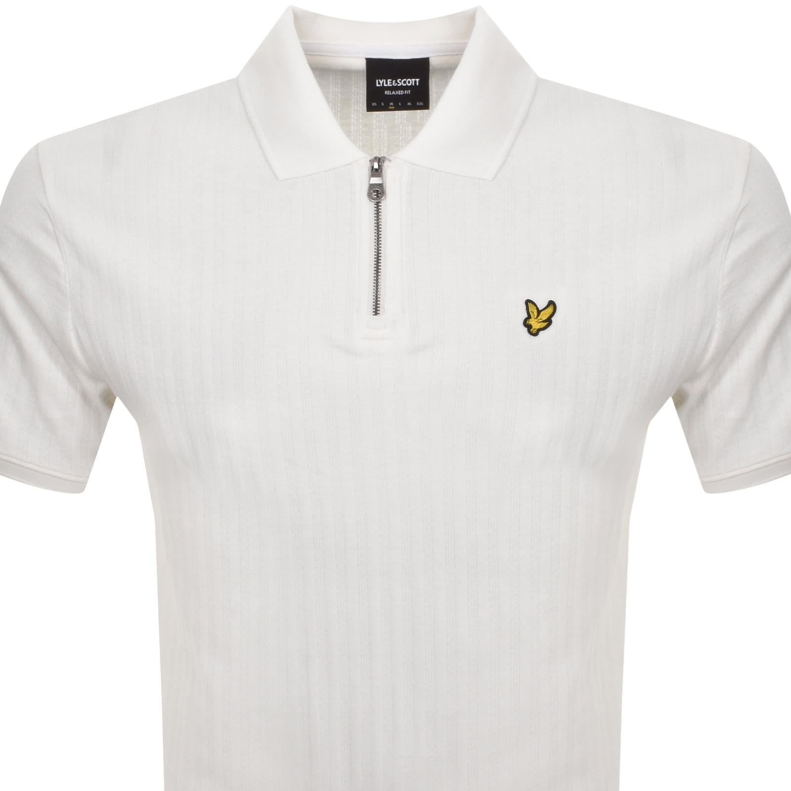 Lyle And Scott Textured Stripe Polo T Shirt White