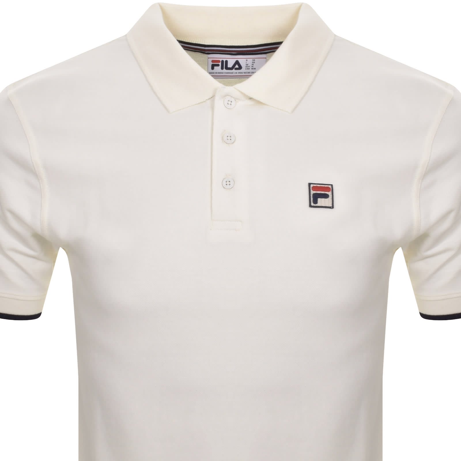 Fila Vintage Tipped Rib Basic Polo T Shirt Cream male x Large